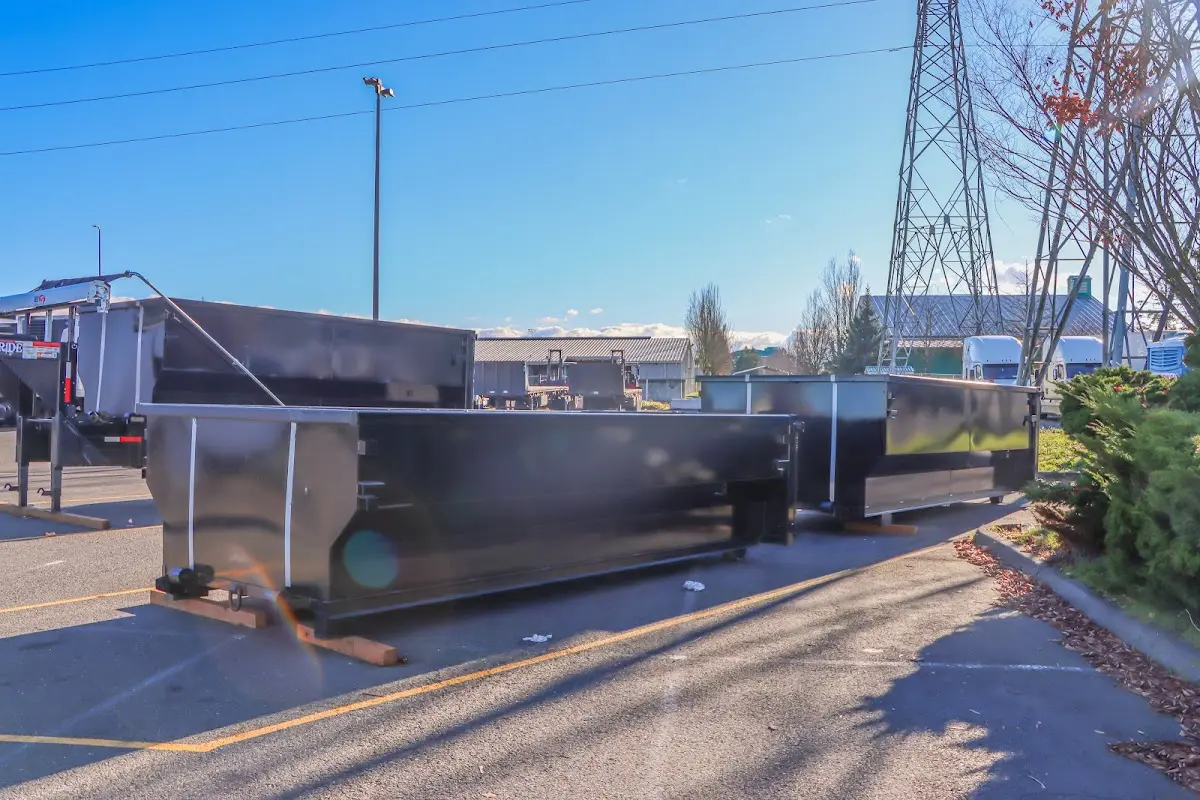 Roll-off dumpster ready for waste disposal at job site for 6 Yard Dumpster Rental in DeBary